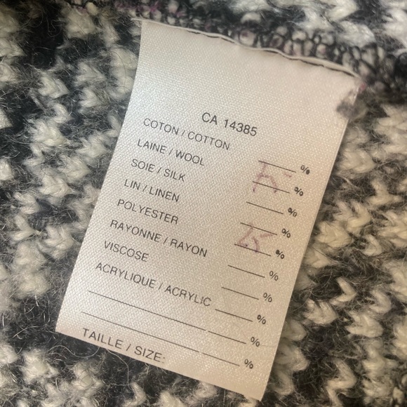 TLB Design Black and White Patterned Felted Wool Jacket Size XL - Picture 4 of 4